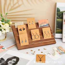 木质耳环耳钉展示架斜片耳环收纳架摆摊陈列架道具首饰店饰品架子