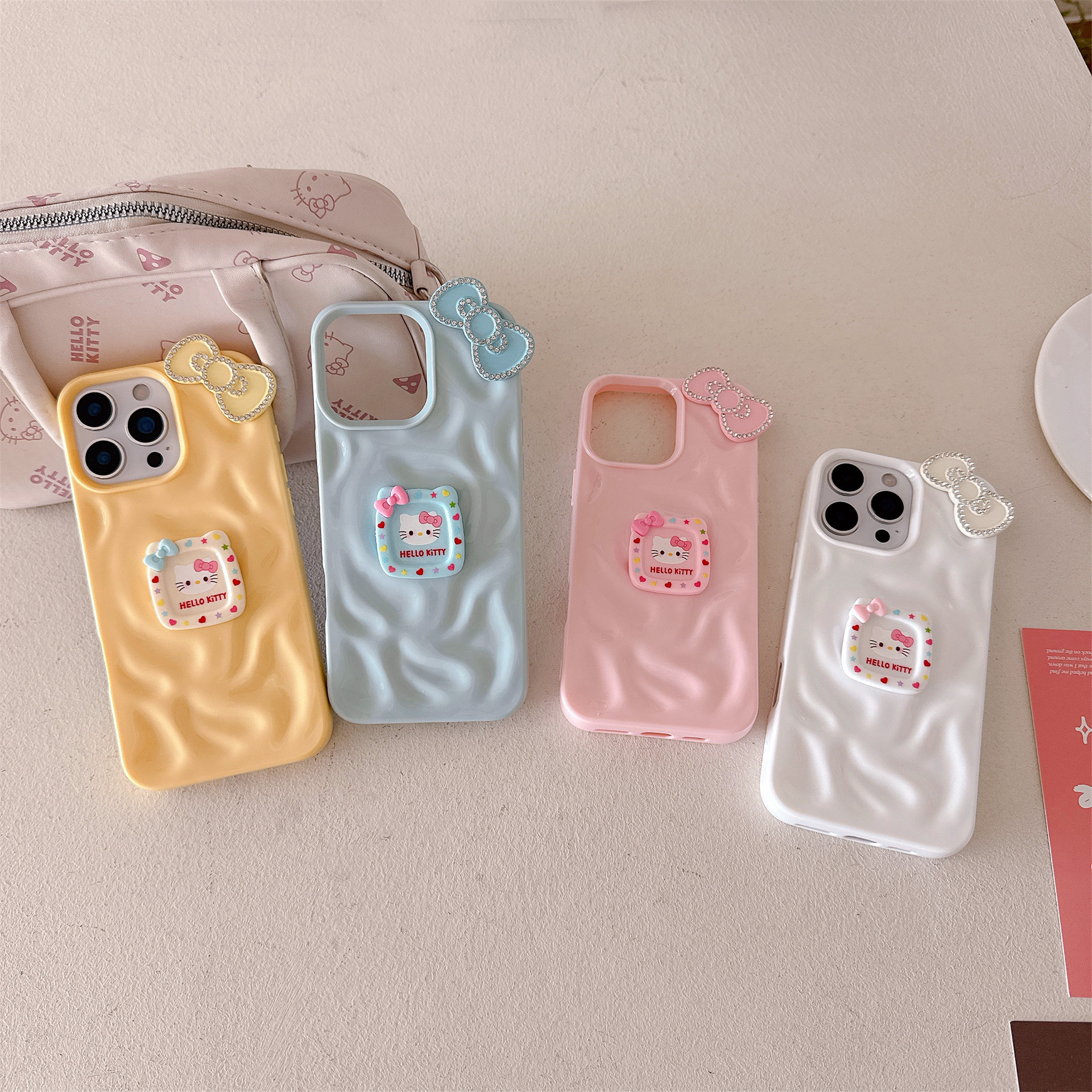 Bowknot Handmade Kt Cat Apple iPhone 17 Pro Max Air Phone Case 16 Full Coverage 13 15 12 Magnetic Attraction