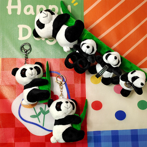 Panda Brooch Pa Pa Bear Doll Cartoon Pin Plush Cute Panda Doll Accessories Cartoon Plush Ornaments