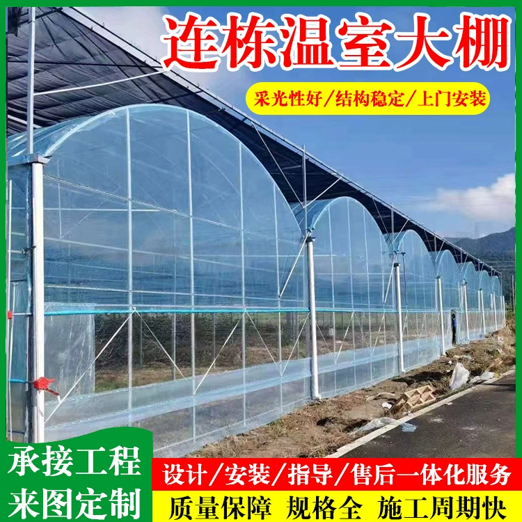 Оцинкованный каркас для теплиц, интеллектуальное внутреннее и внешнее затенение для многопролетных теплиц, простые пленочные теплицы с установкой на месте.