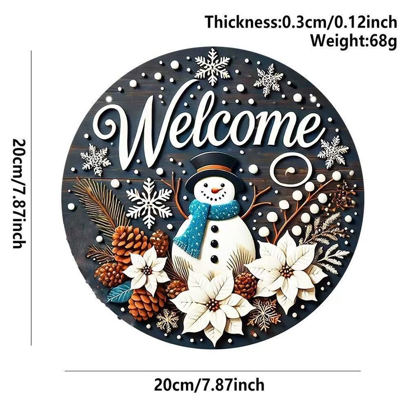 跨境新款木制圣诞彩色雪人圣诞老人悬挂装饰户外节日派对装饰挂件|undefined