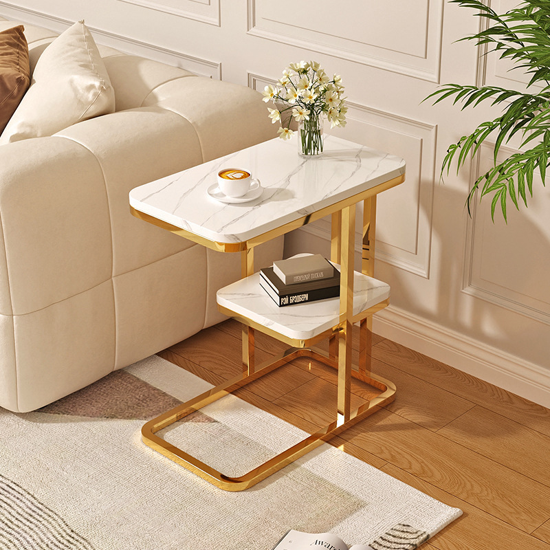 Sofa Side Table Mini Small Coffee Table Living Room Modern Side Cabinet Side Cabinet Balcony Storage Small Table Light Luxury Square Corner Table