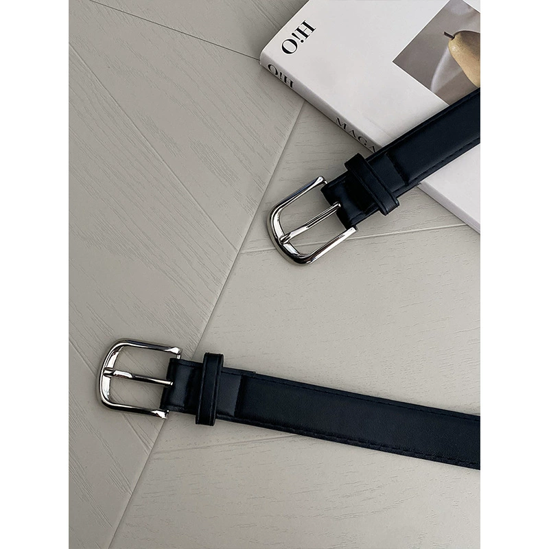 Jiangzuo Gangfeng ретро серебряная пряжка черный ремень женский продвинутый чувский пояс женские повседневные джинсы украшения 106