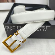 新款皮带女士真皮腰带杨树针扣韩版简约细腰带装饰连衣裙外贸皮带