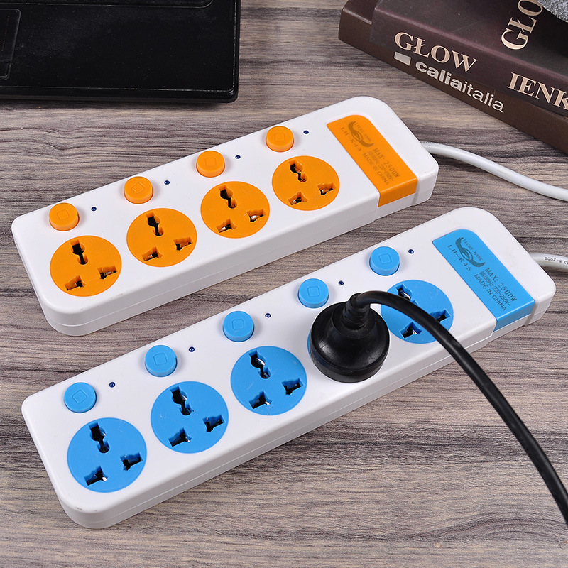 Multi-interruptor color negro azul naranja Birmania Camboya Tailandia enchufe USB placa de enchufe fila