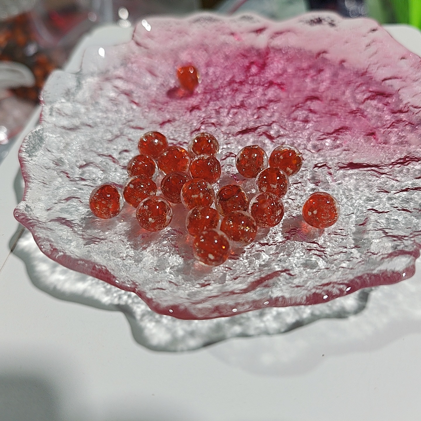 Cuentas de vidrio de arena de oro luminoso perlas sueltas cuentas redondas de cristal accesorios de la joyería de bricolaje pulsera material pulsera de cuentas