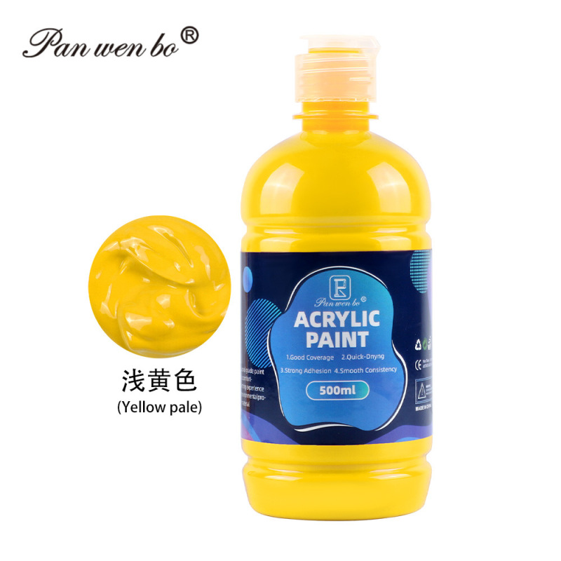 跨境专供丙烯颜料大瓶500ml防水不掉色油画颜料12色按压式批发|undefined