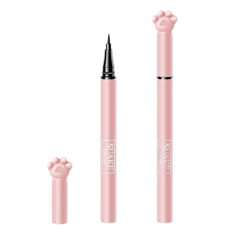 Suake Cat Claw Eyeliner, Cool Black, Quick-Drying, Not Easy to Smudge When Exposed to Sweat, Long-Lasting Makeup, Smooth Eyeliner for Beginners