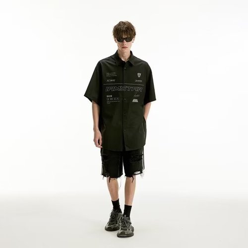 American-style ripped denim shorts for men, thin, student-friendly, street-style versatile, loose, washed, straight-leg, five-pocket sporty casual brand pants.