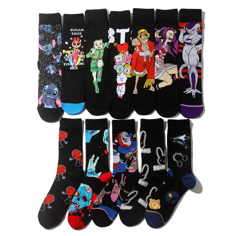 Men's Wholesale Trendy Socks Female Animation Cartoon Cotton Socks Comic Male Medium Tube Pirate Socks-5PRS 29 O1CN01LiLzpj1TrjeDstA1M !!1004802436 0 cib