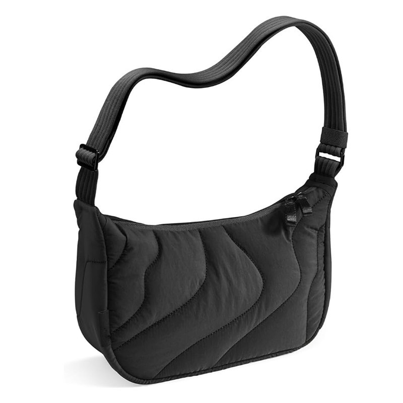 Cross-border women's crossbody bag, fashionable quilted embroidered nylon crescent-shaped shoulder bag, adjustable strap crossbody bag Cross-border women's crossbody bag, fashionable quilted embroidered nylon crescent-shaped shoulder bag, adjustable strap crossbody bag