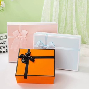 Light Luxury Cosmetics Packaging Box, Heaven and Earth Cover, Bow Holiday Gift Box, Valentine's Day Gift Box, High-End Gift Large Size