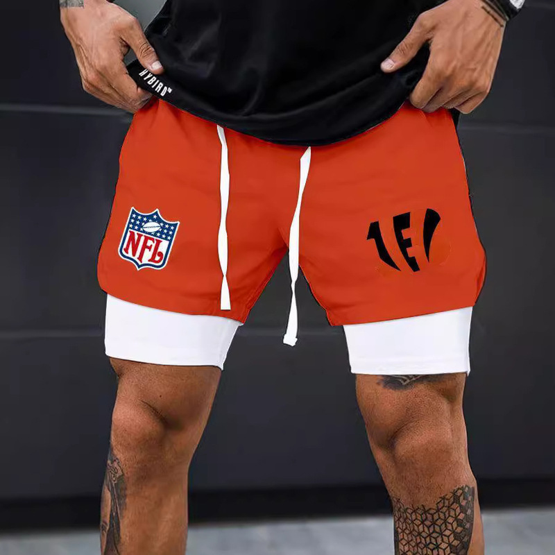 Shorts 3D Digital Printing Adult Double-Layer Pants Amazon Cross-Border E-Commerce Nfl Series Fitness Sports Pants