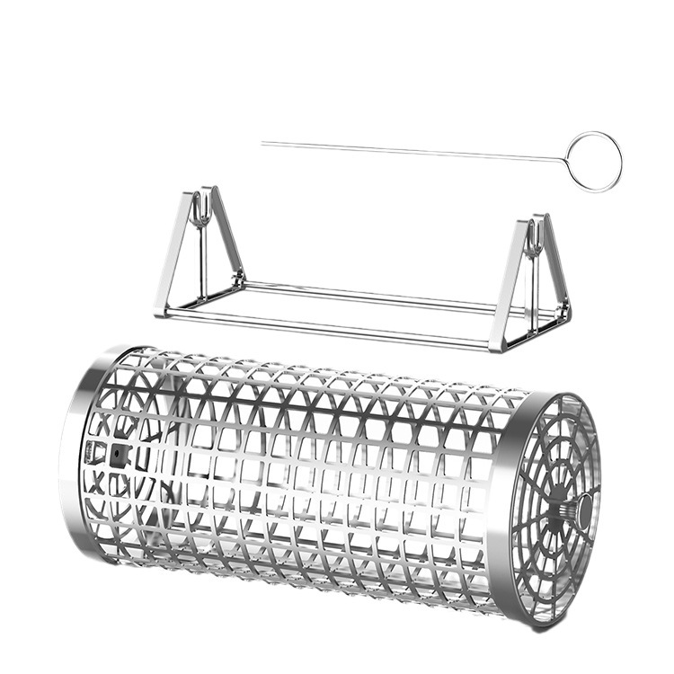 Cross -border circular barbecue grill barbecue basket outdoor BBQ smoked cage portable barbecue net rolling grill net 5