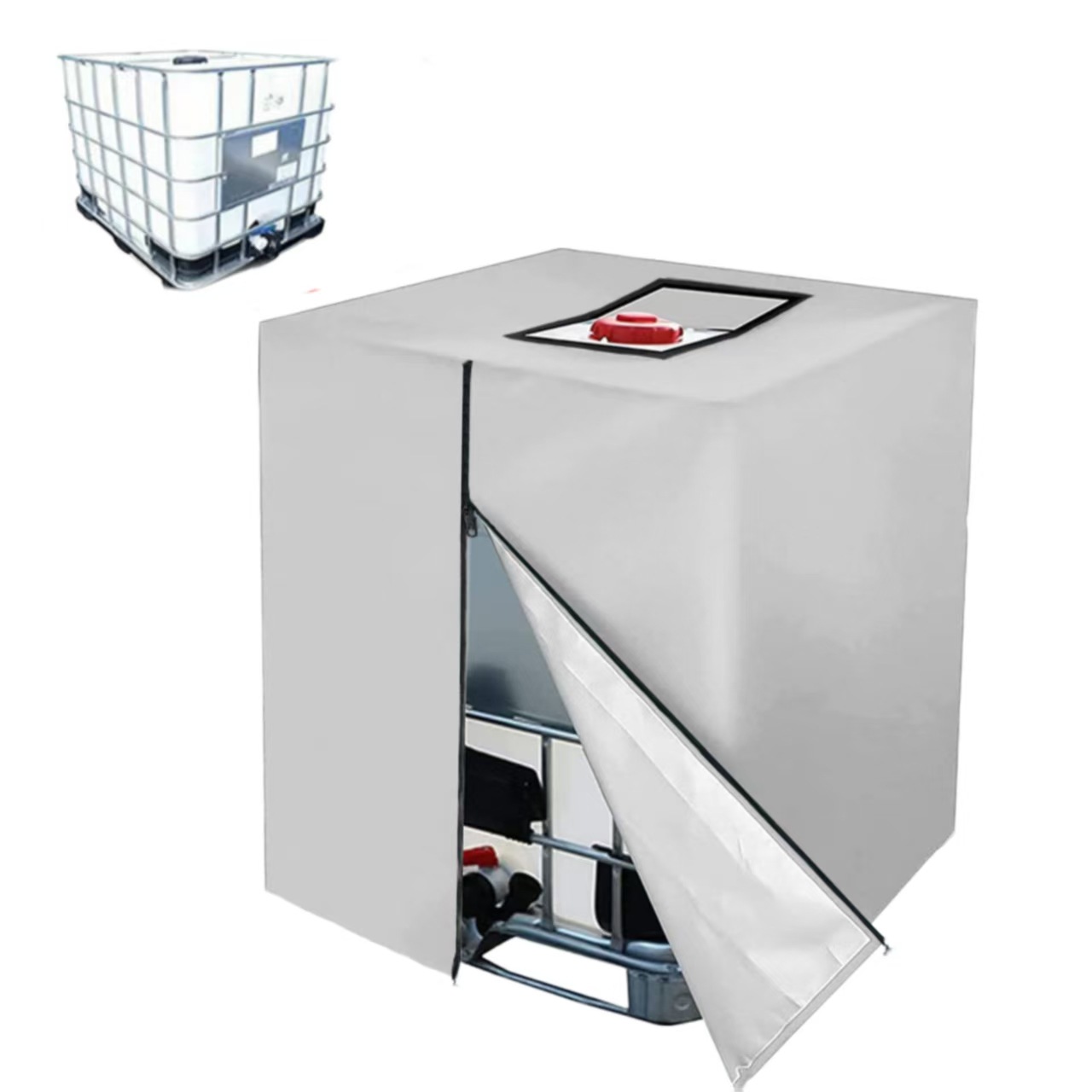 Transfronterizo IBC tonelada cubierta de tanque de agua al aire libre gruesa tela oxford impermeable tanque de almacenamiento de agua protector solar cubierta protector de polvo personalizada