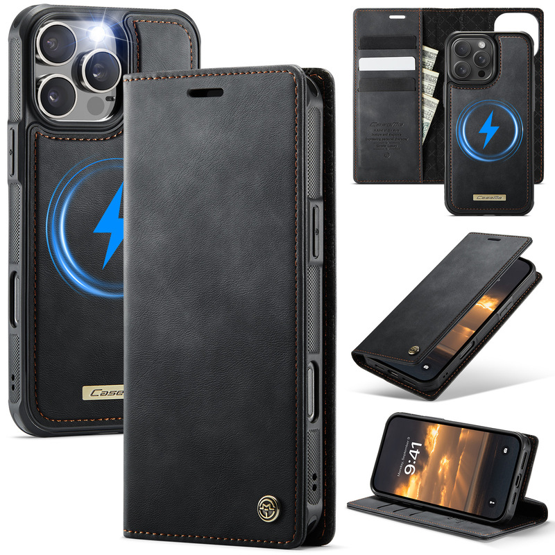 Suitable for Apple 16Promax Flip Phone Case, New Samsung S25 Protective Case, Calf Pattern Retro Leather Case Suitable for Apple 16Promax Flip Phone Case, New Samsung S25 Protective Case, Calf Pattern Retro Leather Case