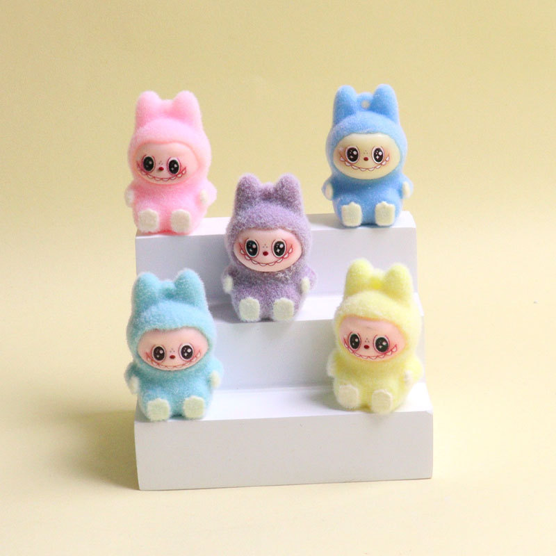新しいマカロン植毛ラブ布 diy 漫画フィギュアブラインドボックス高価値かわいいミニ人形デスクトップ|undefined
