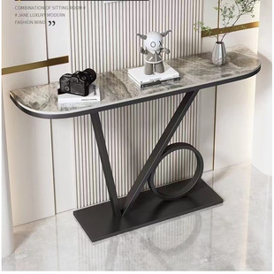 Light luxury Rock plate entrance table home decoration Wall j end View table simple style entrance cabinet simple semicircle entrance