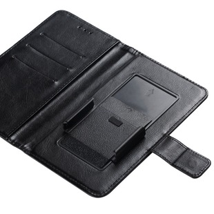 Universal Leather Case Push Up and Down Clip Clip Mobile Phone Leather Case Universal Skateboard Protective Case Left and Right Open Wallet Leather Case