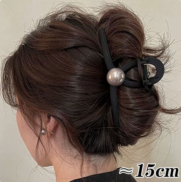 매트 블랙 그레이 비즈-15cm