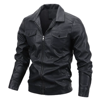 皮夹克男装皮衣外套机车服夹克 秋装男士防风皮夹克外套JACKET