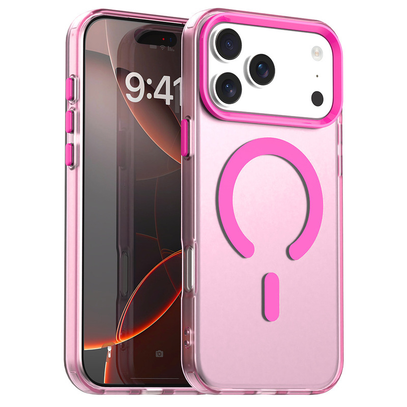糖果色磁吸适用iPhone17手机壳苹果17ProMax磨砂半透明肤感保护套|undefined