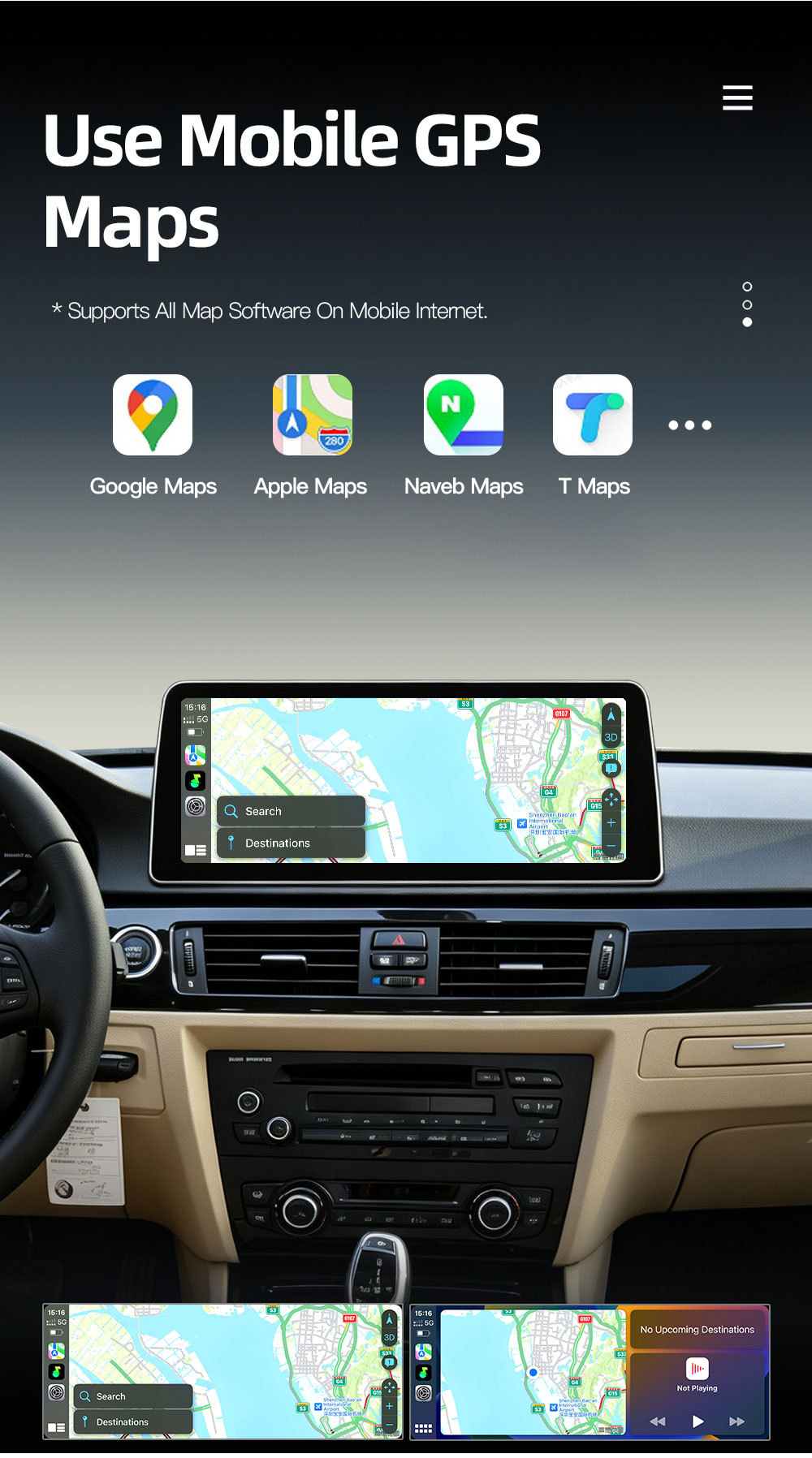 Suitable for Bmw 3 Series E90 E91 E92 E93 Car Central Control Large Screen Navigation Carplay All-In-One Machine