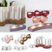 纵博DIY水晶滴胶模具树脂石膏摆件多款弧形爱心蜡烛烛台硅胶模具