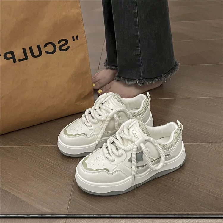 White shoes platform, summer genuine sneakers for leisure
