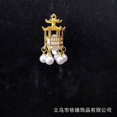 発光ランタン冷蔵庫マグネット diy ペンダント古代スタイル宮殿ランプ扇子アクセサリープレス襟ペンダントキーホルダーペンダント