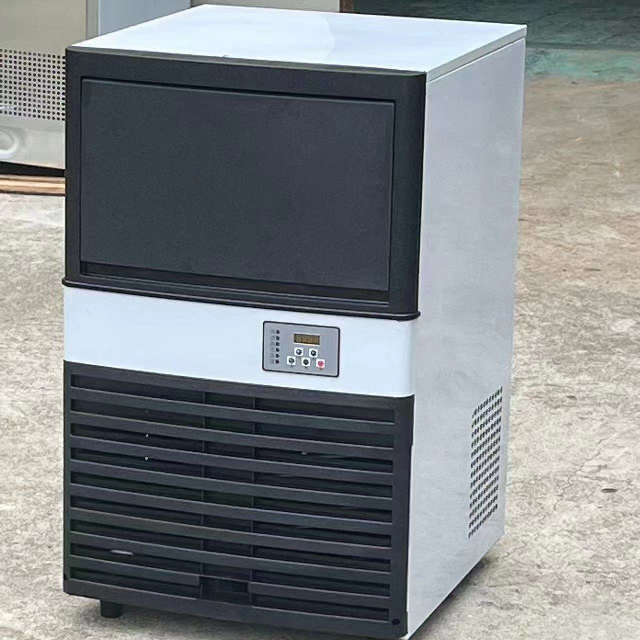 Máquina de hielo Fufeng, tienda de té de leche automática comercial, máquina de hielo pequeña, máquina de hielo cuadrada de gran capacidad, máquina de hielo grande