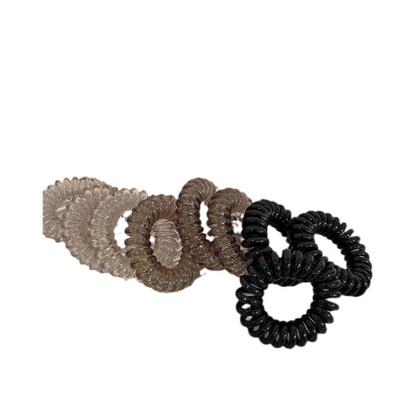 Accesorio para el cabello elástico fresco y sencillo, redondo, degradado, gris, alambre de teléfono, lazo para el cabello, silicona, corazón femenino.