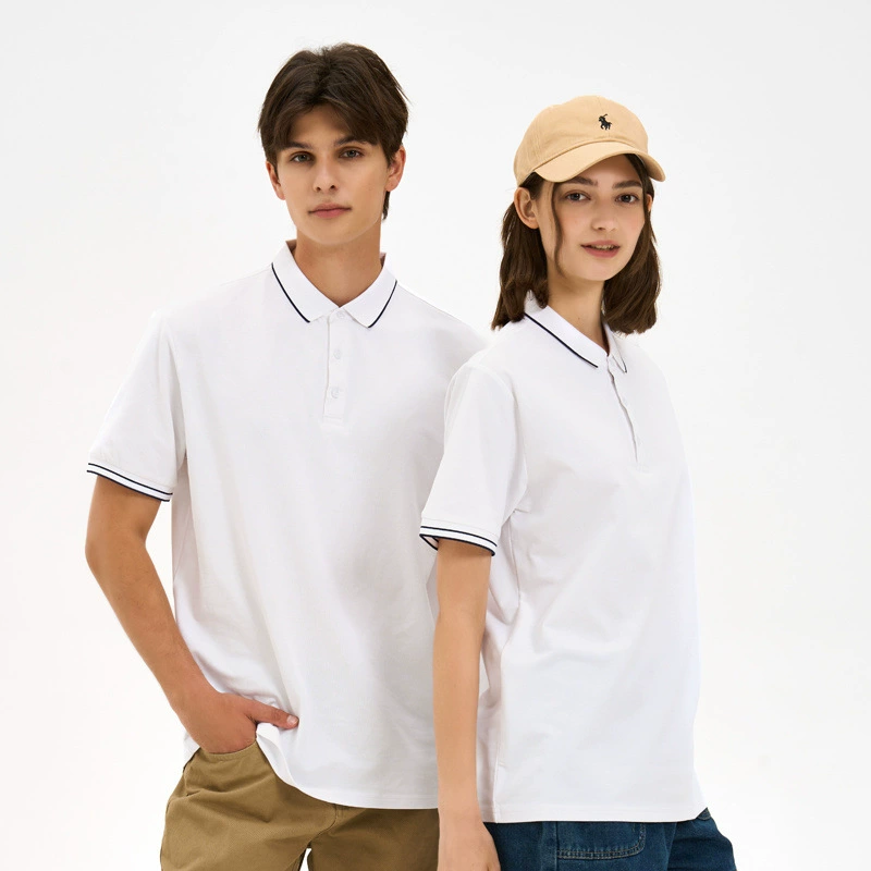 Рубашка-поло с короткими рукавами и лацканами в качестве рабочей одежды, футболка с принтом и вышитым логотипом, культурная рубашка в одном стиле для мужчин и женщин