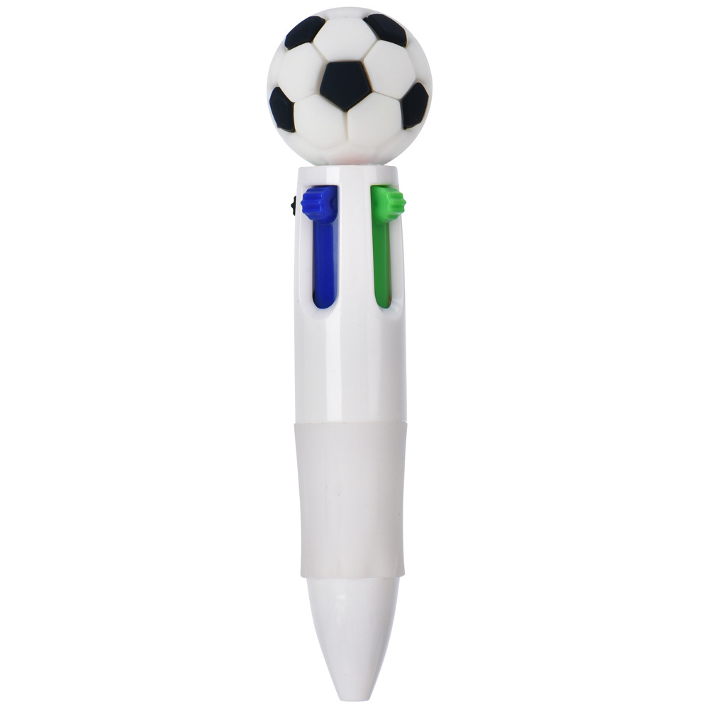 Transfronterizos para bonitos bolígrafos de fútbol, baloncesto, rugby, bolígrafos multicolores de dibujos animados de cuatro colores