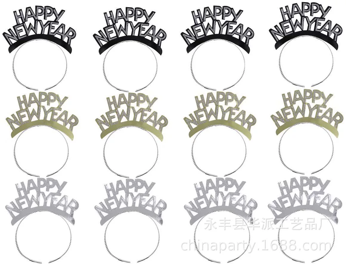 Товары для вечеринок С НОВЫМ ГОДОМ повязка на голову НОВЫЙ ГОД день рождения фото реквизит порошковое украшение