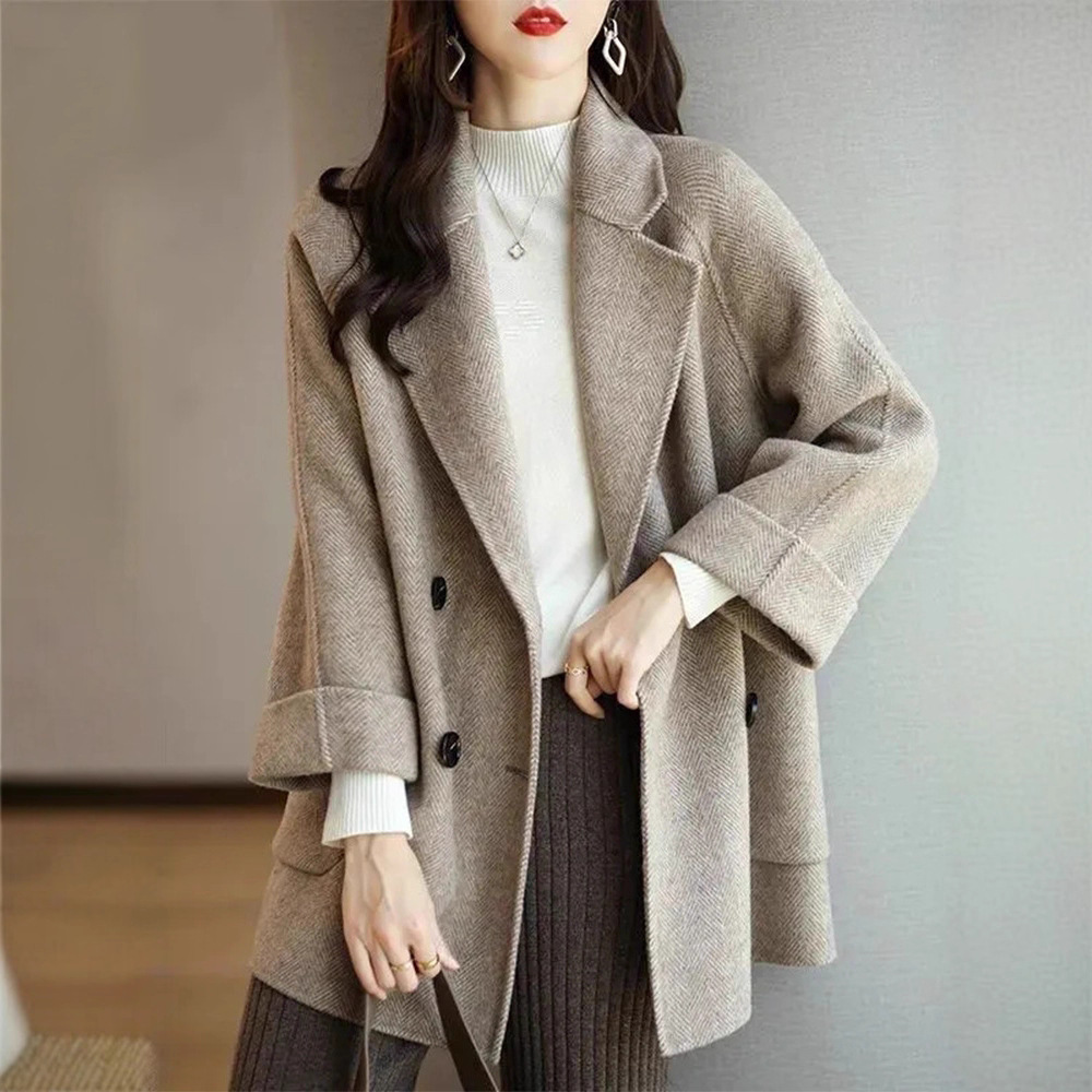 French Style High-End Woolen Outwear for Women 2025 Winter Large Size Fat mm Chic Accessible Luxury Classy Woolen Outwear