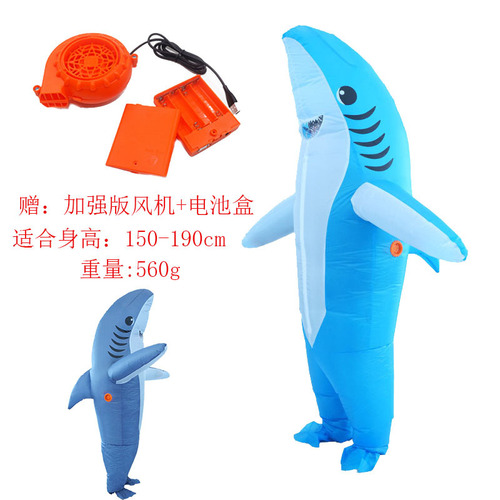 Cross-border cartoon dolphin puppet costume doll props Halloween annual meeting performance party funny shark inflatable costume