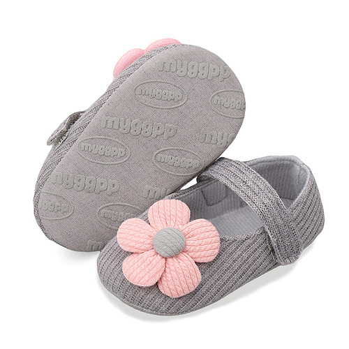 Spring and Autumn Style Small Flower Knit Shoes for 0-1 Year Old Baby Walking Shoes Soft Sole Anti-Slip Girls' Princess Shoes