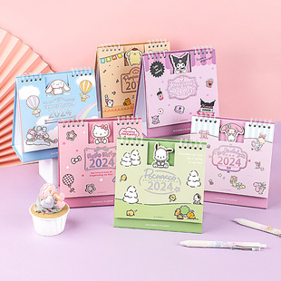 2024 concave-convex desk calendar Sanrio genuine authorized cartoon coil weekly plan calendar desktop clock-in decoration