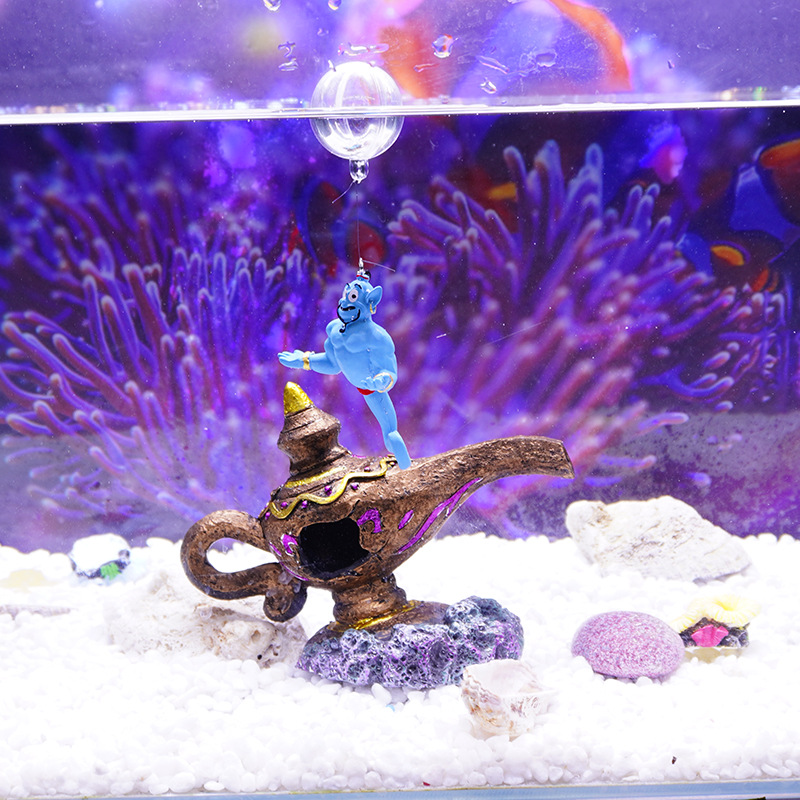 Artesanía de resina simulación Aridin lámpara mágica diablo monstruo reptil pecera paisajismo acuario decoración decoración