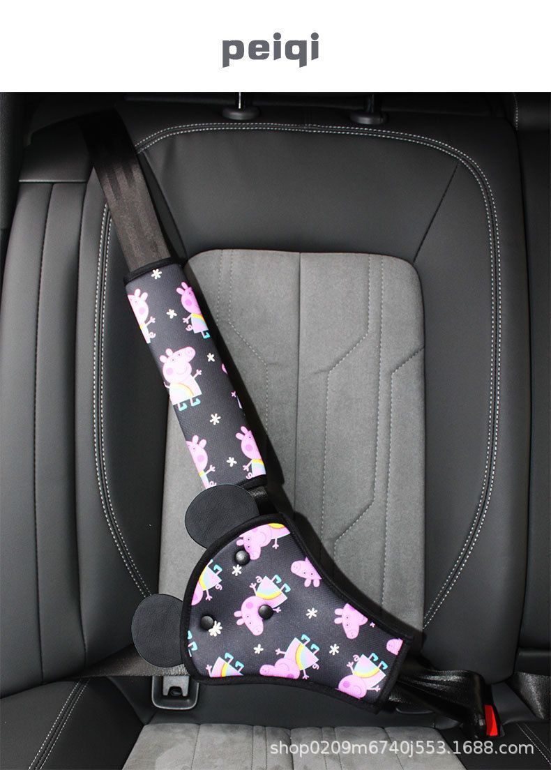 Car Universal Seat Belt Belly Protector Shoulder Protector Cartoon Set Kidsren's Seat Belt Anti-Strangle Adjustment Retainer Auxiliary Belt