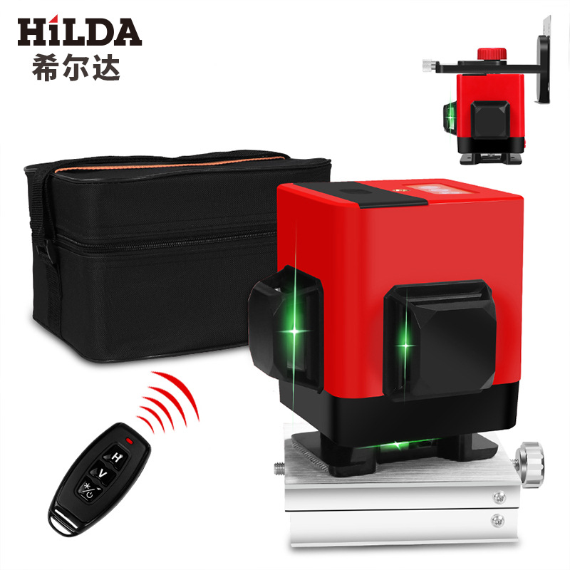 HILDA/希尔达 12线水平仪绿光激光贴墙仪器上墙贴地仪360平水仪