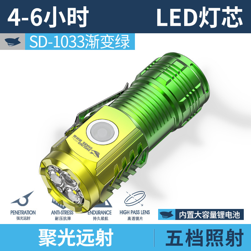 跨境超亮远射新款便携手电筒强光迷你家用手电筒户外随身led灯轻|undefined