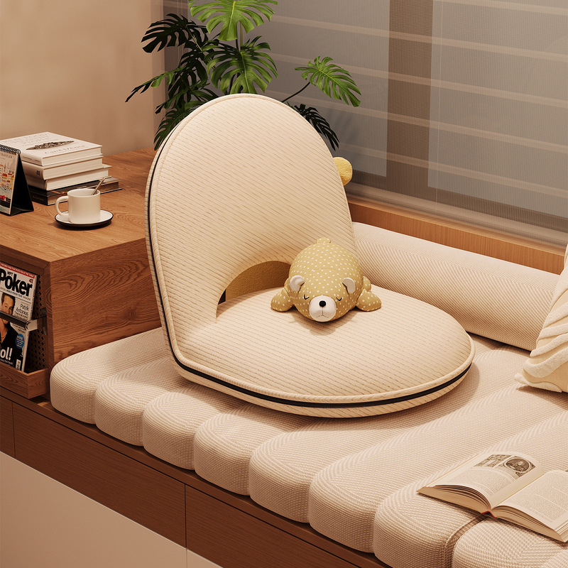 Lazy Sofa Bay Window Chair with Adjustable Backrest, Tatami Cushion, Student Dormitory Bed Seat, Comfortable for Long Sitting