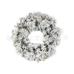 Yafei Cross-Border Boutique Flocked Pvc Pine Needle Decorative Garland with Led Lights Can Be Customized in Color and Size