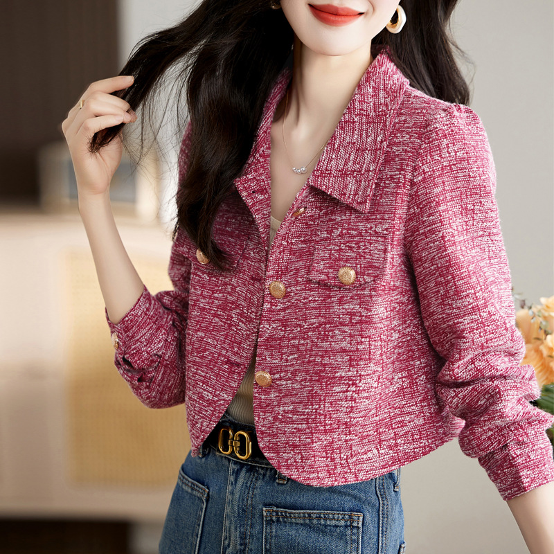 Socialite Xiaoxiang Style Short Coat Women's Early Spring 2025 New Elegant Light Luxury Tweed Style Top High-end Sense