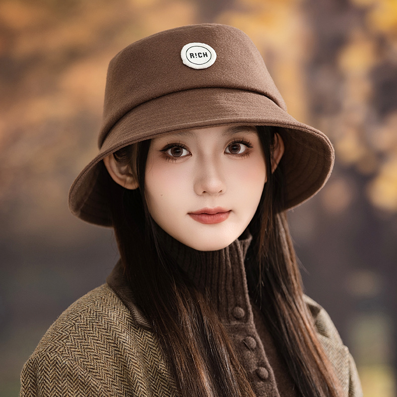 秋冬帽子女款复古渔夫帽户外防风显脸小盆帽时尚百搭英伦风保暖帽|undefined