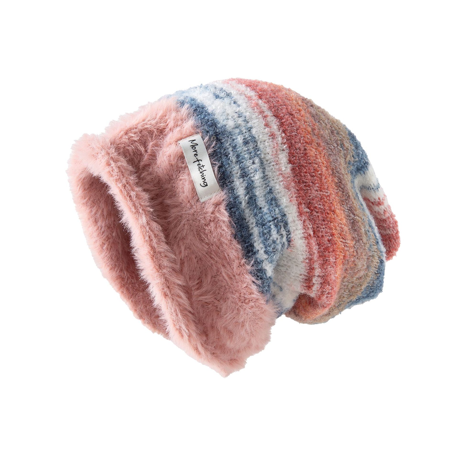 Knitted Beanie Hat For Women Warm Plush Versatile Ear Protection_voghion.com