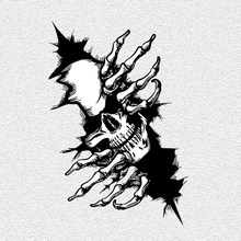 外贸恐怖露脸装饰贴裂缝破洞而出汽车装饰贴纸笔记本行李箱改装贴