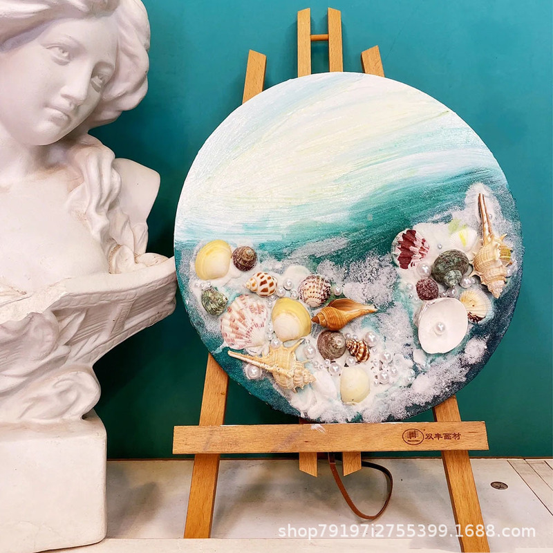 ビーチ波貝殻 diy テクスチャ絵画材料アクリル石英砂手作り額縁チームビルディング活動装飾絵画|undefined